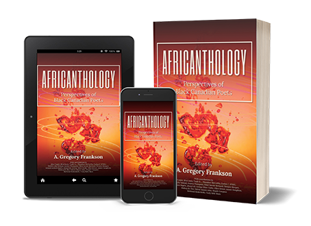 Cover of AfriCANthology as an ebook, an audiobook, and a paperback